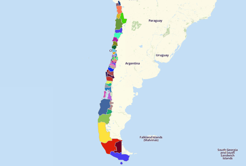Territories Grid Chile Provinces Map 1 
