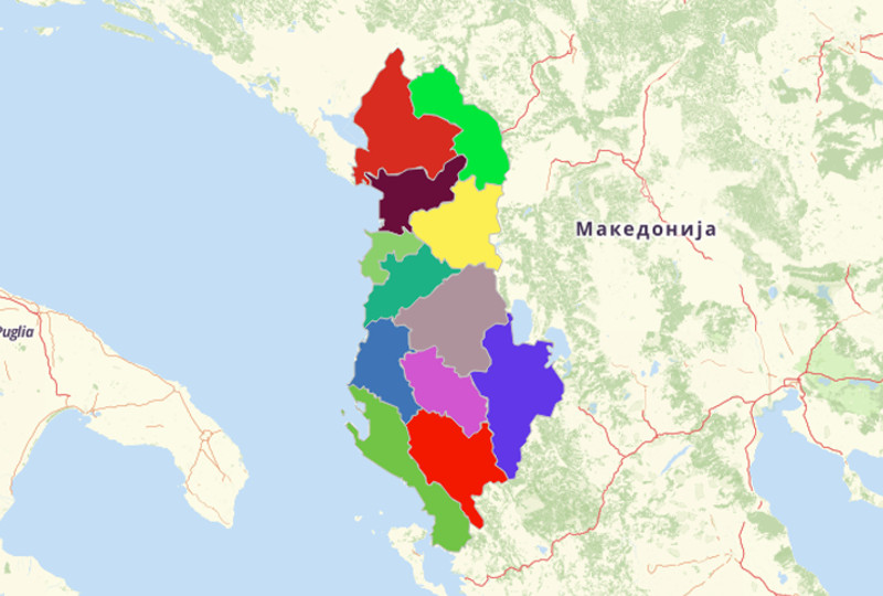 Map Territories for Albania
