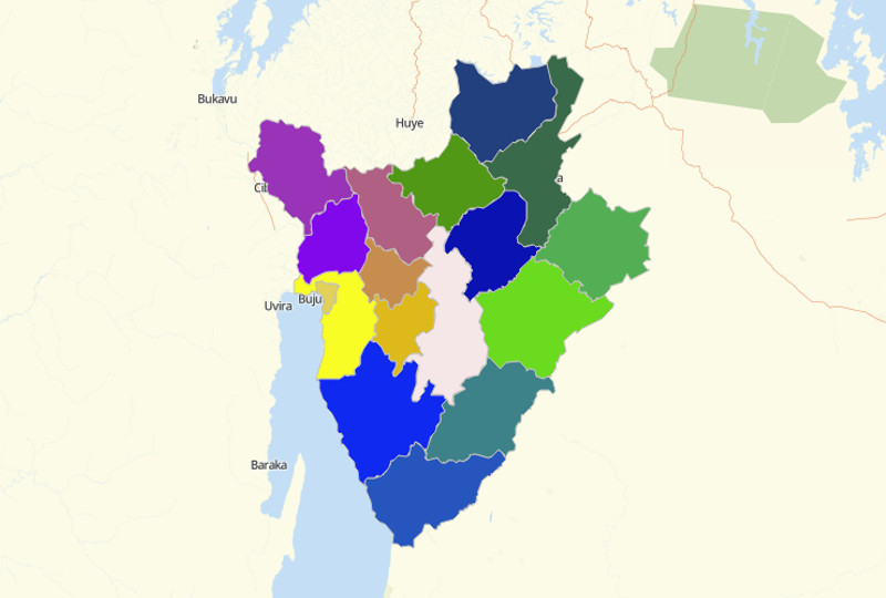 Easily Create Burundi Map using Mapline’s Territory Mapping Software