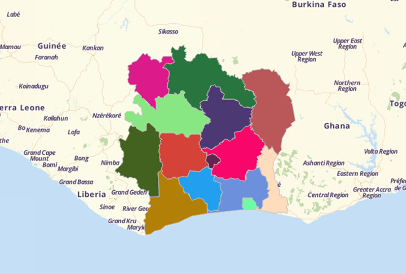 Create Ivory Coast Map Using Mapline’s Territory Mapping Software