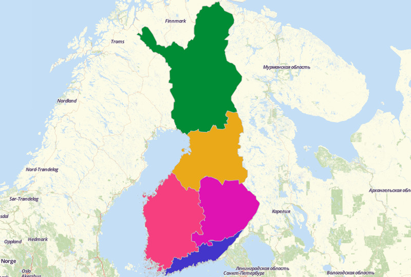 Map Territories for Finland