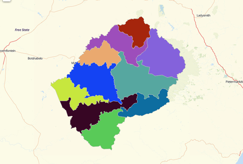 Create Map of Lesotho Using Mapline's Territory Mapping Software
