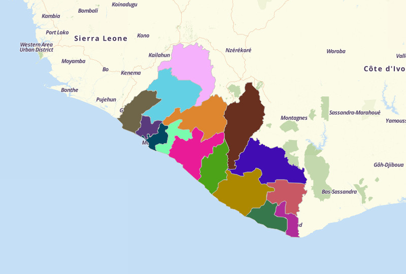 Create Map of Liberia Using Mapline's Territory Mapping Software