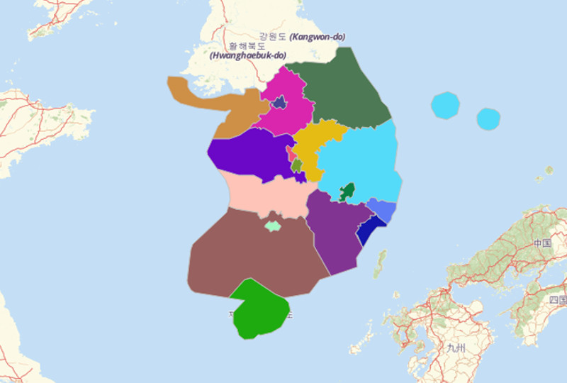 Use Mapline's Territory Mapping Software to Create a Map of South Korea