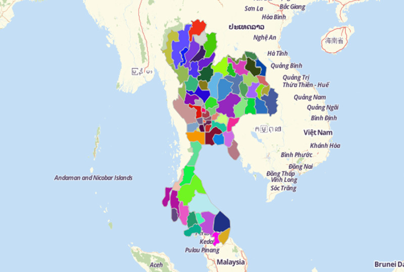 Use Mapline's Territory Mapping Software to Create a Thailand Map 