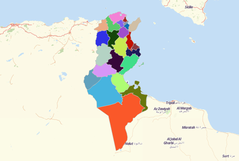 Create Tunisia Map Using Mapline's Territory Mapping Software