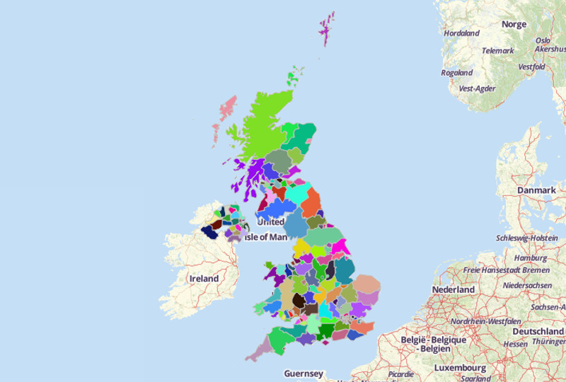 United Kingdom Map With Counties