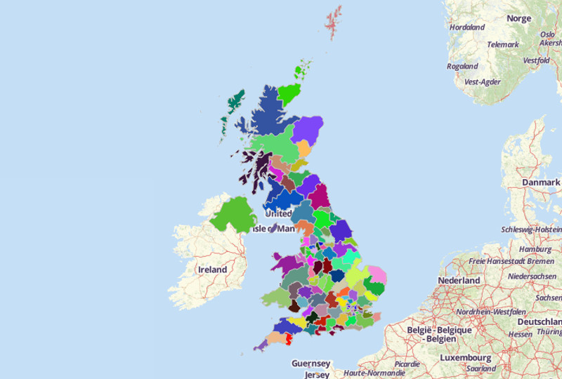 Map Territories for United Kingdom