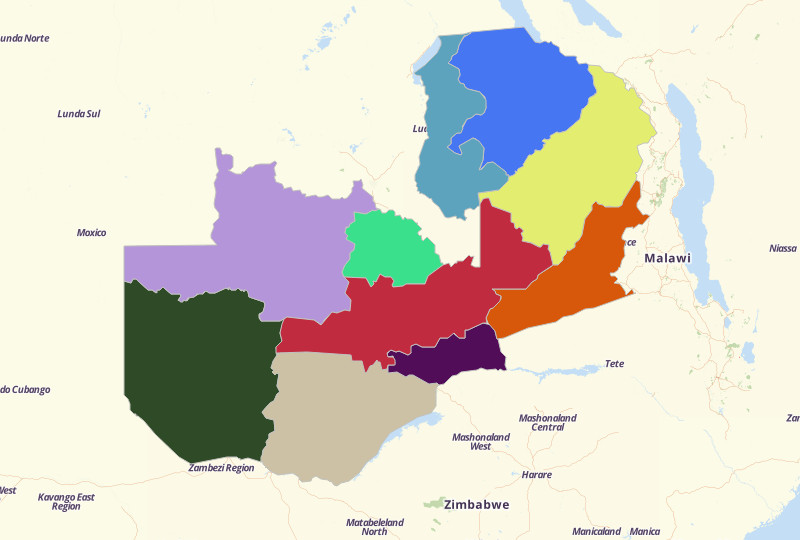 Create Zambia Map Using Mapline's Territory Mapping Software