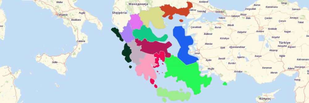 Map of Greece Regions