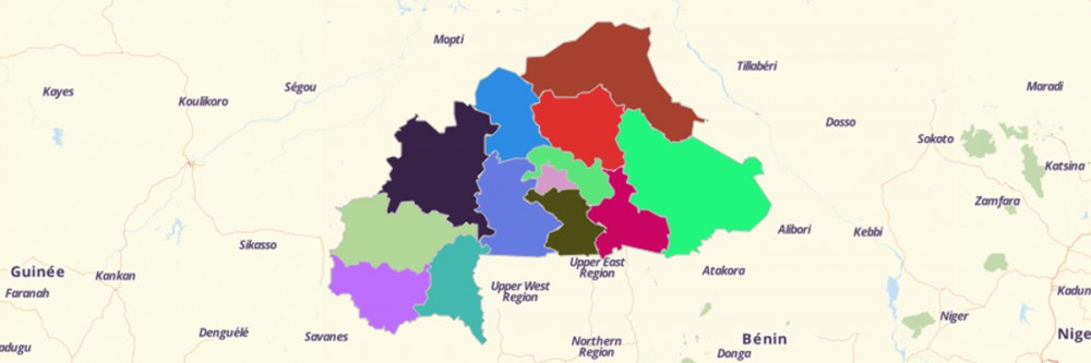 Map of Burkina Faso Regions