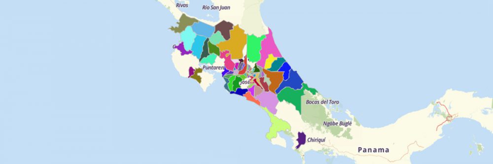 Map of Costa Rica Cantons