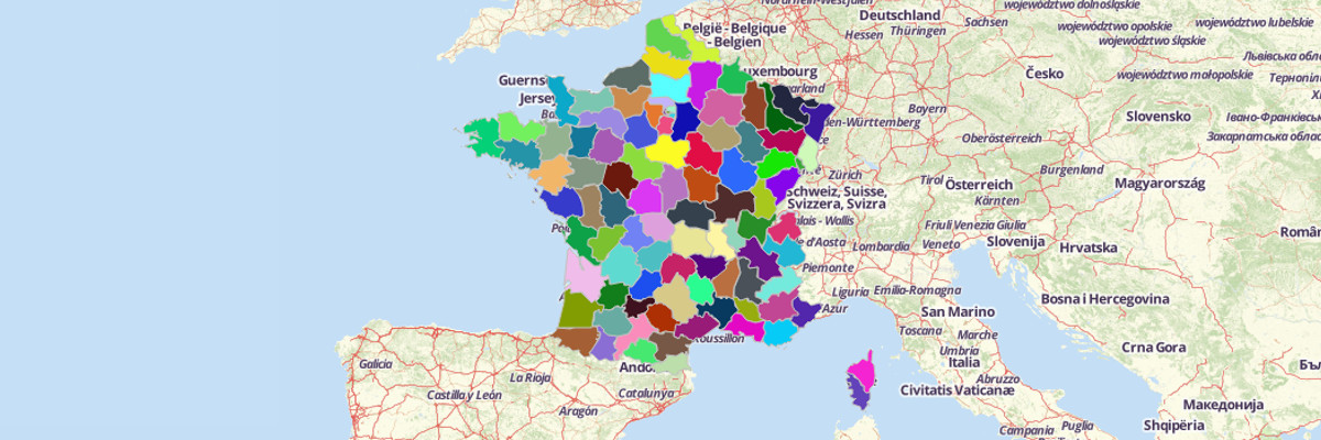 Map of French Departments - Mapline