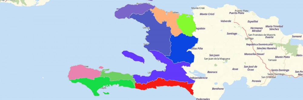 Map of Haiti Departments