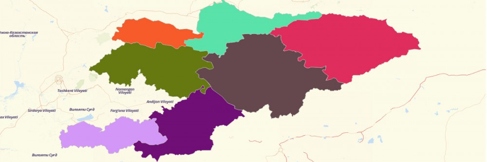 Map of Kyrgyzstan Regions