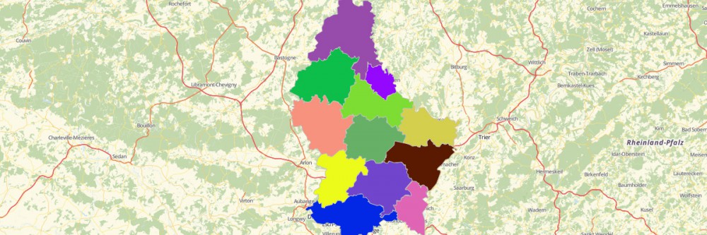 Map of Luxembourg Cantons