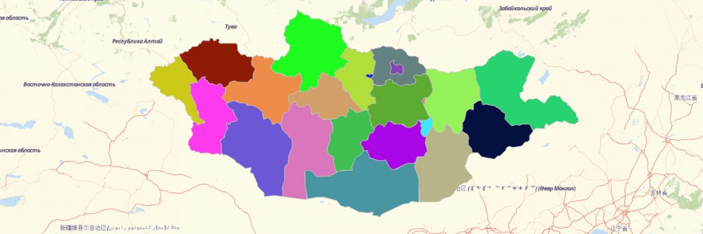 Map of Mongolia Provinces