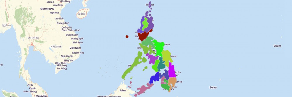 Map of Philippines with Regions and Cities