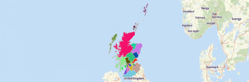 Map of Scotland Council Areas