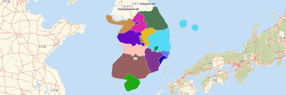 Map of South Korean Provinces
