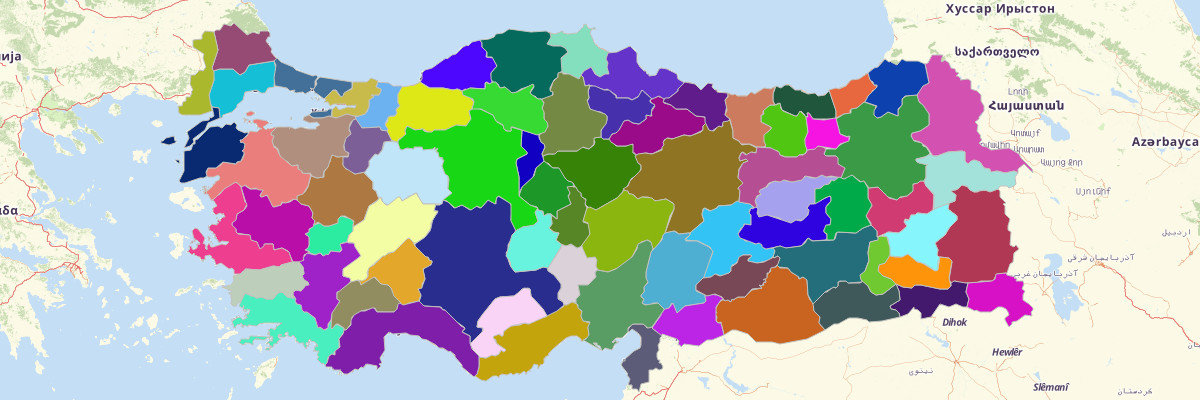 Map of Turkey Provinces - Mapline