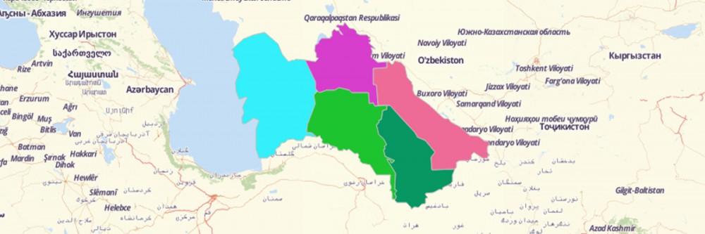 Map of Turkmenistan Provinces