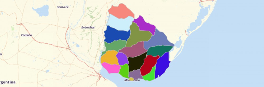 Map of Uruguay Departments