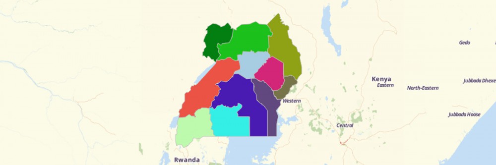 Sub-regions of Uganda Map