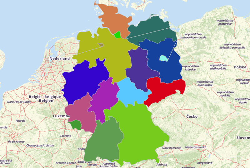 Map Territories for Germany