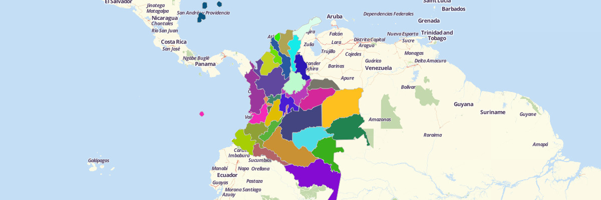 Map Of Colombia Departments Mapline 