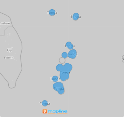 Map of Tonga administrative divisions