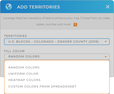 Color-code your U.S. blocks territory map in seconds