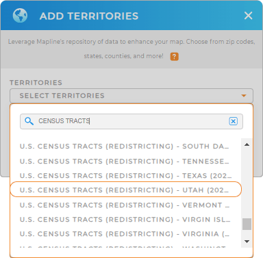 Add U.S. Census Tracts to your map in Mapline
