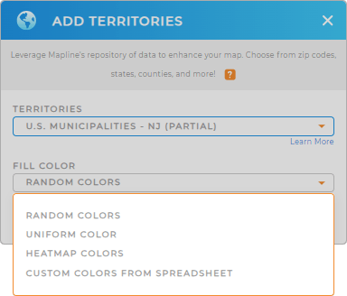 Color-code your U.S. municipalities territory map in seconds