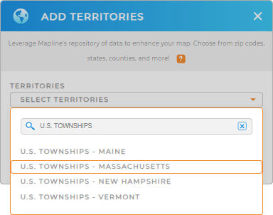 Add U.S. Townships to your map in Mapline