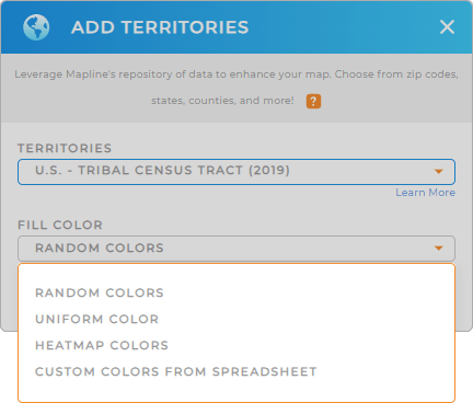Color-code your U.S. Tribal census tracts territory map in seconds