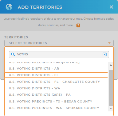 Add U.S. Voting Districts to your map in Mapline