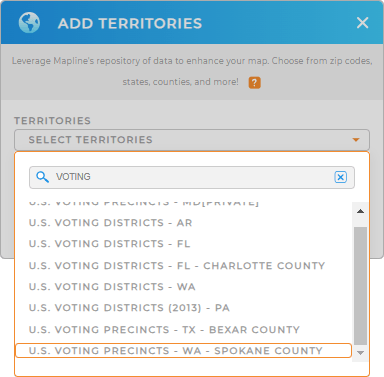Add U.S. Voting Precincts to your map in Mapline