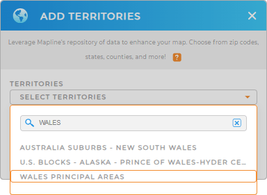 Add Wales Principal Areas to your map in Mapline