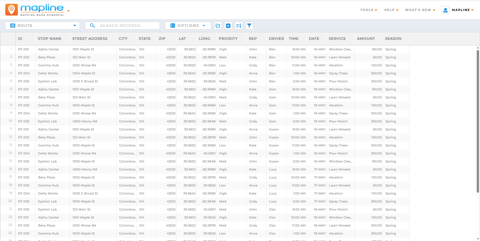 Mapline Route Software