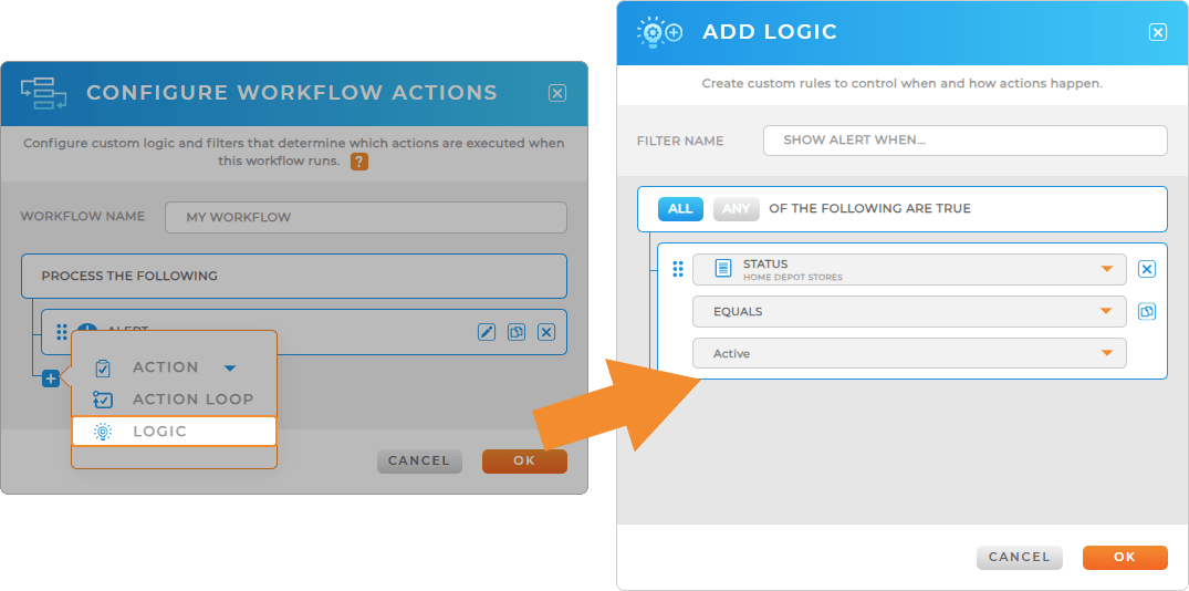 Workflows Alert Message logic