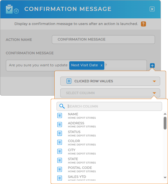 Workflows: Confirmation message